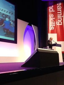 Lord Puttnam presenting at Learning Technologies 2013